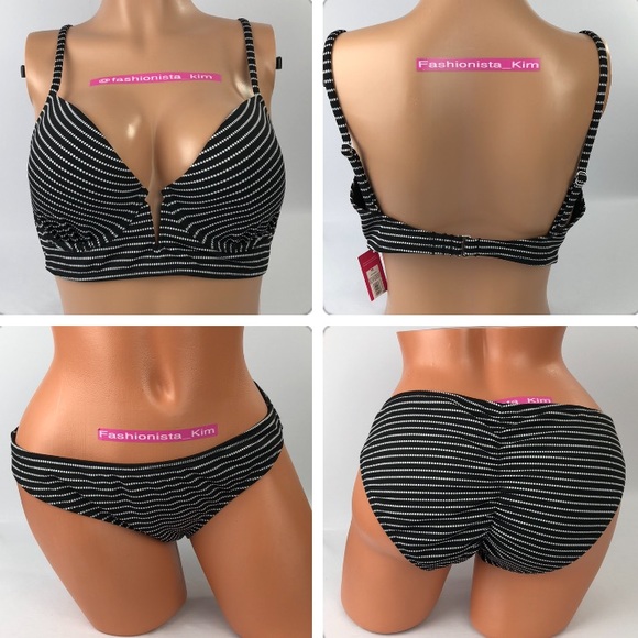 Black & white striped Swim Bikini Set - Picture 1 of 8